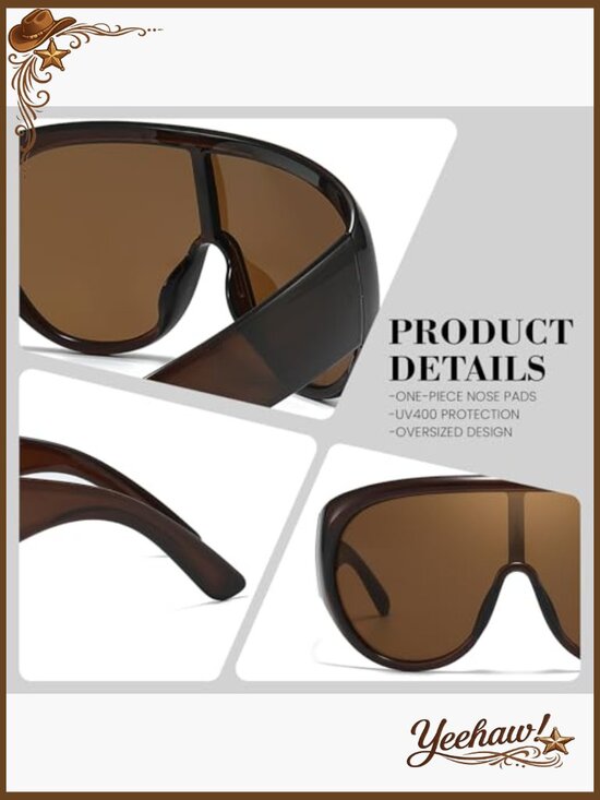 Oversized Sunglasses Large Frame Wrap Around UV Protection Eyewear